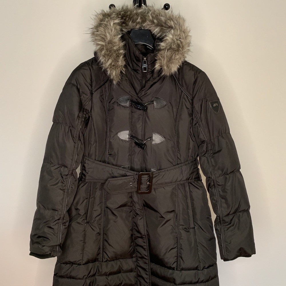 Miss Sixty Winter Coat (Black with Faux Fur Hood)